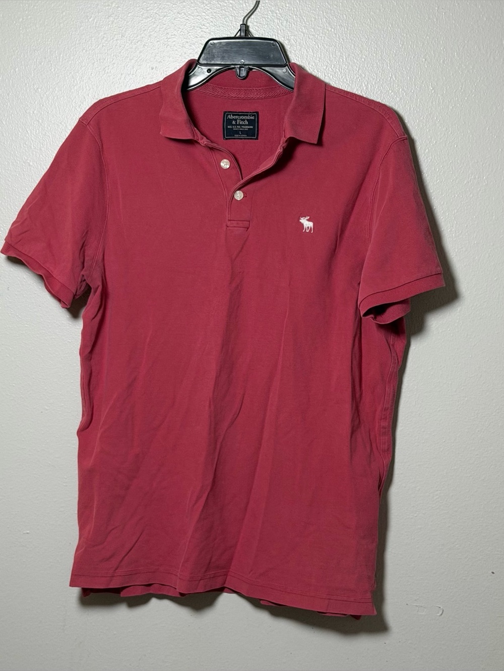 Abercrombie & Fitch Men's Preppy Casual Brick Red Polo Shirt size L
